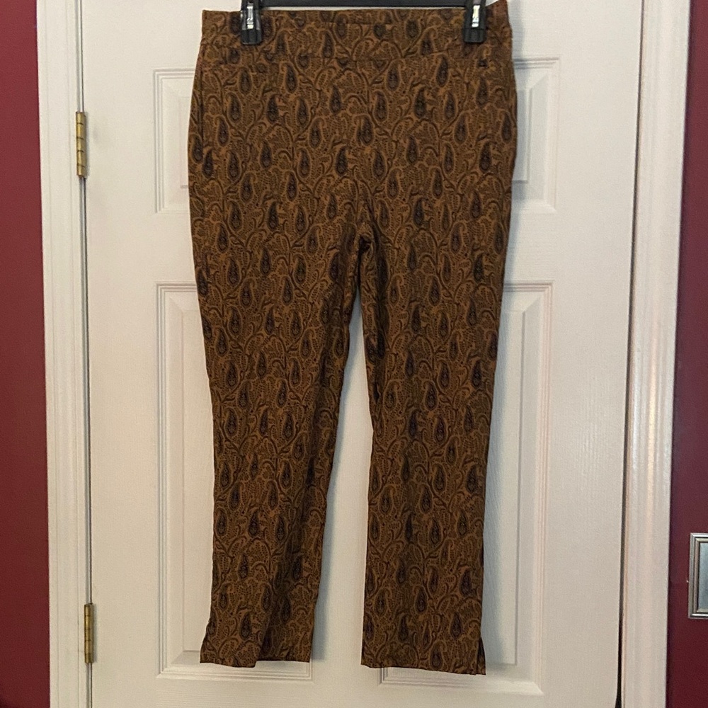 Chico's Brown and Black Patterned Ankle Pants Size 14